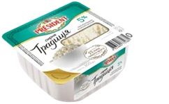 Сир кисломолочний Сирна традиція 5% TM PRESIDENT (Кв.стаканчик 0,300 кг)